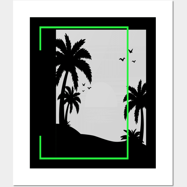 Palm Beach Retro with Palm Trees Wall Art by potch94